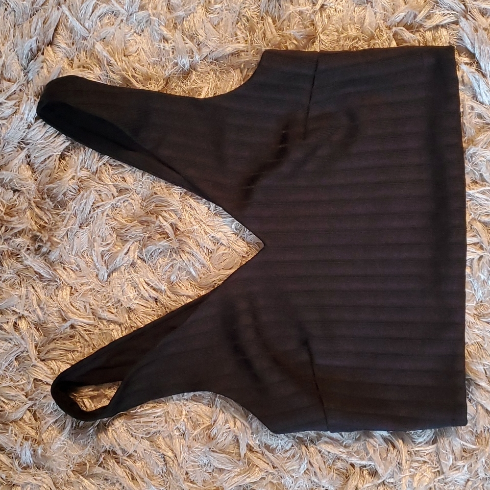 TOPSHOP sleeveless black crop top